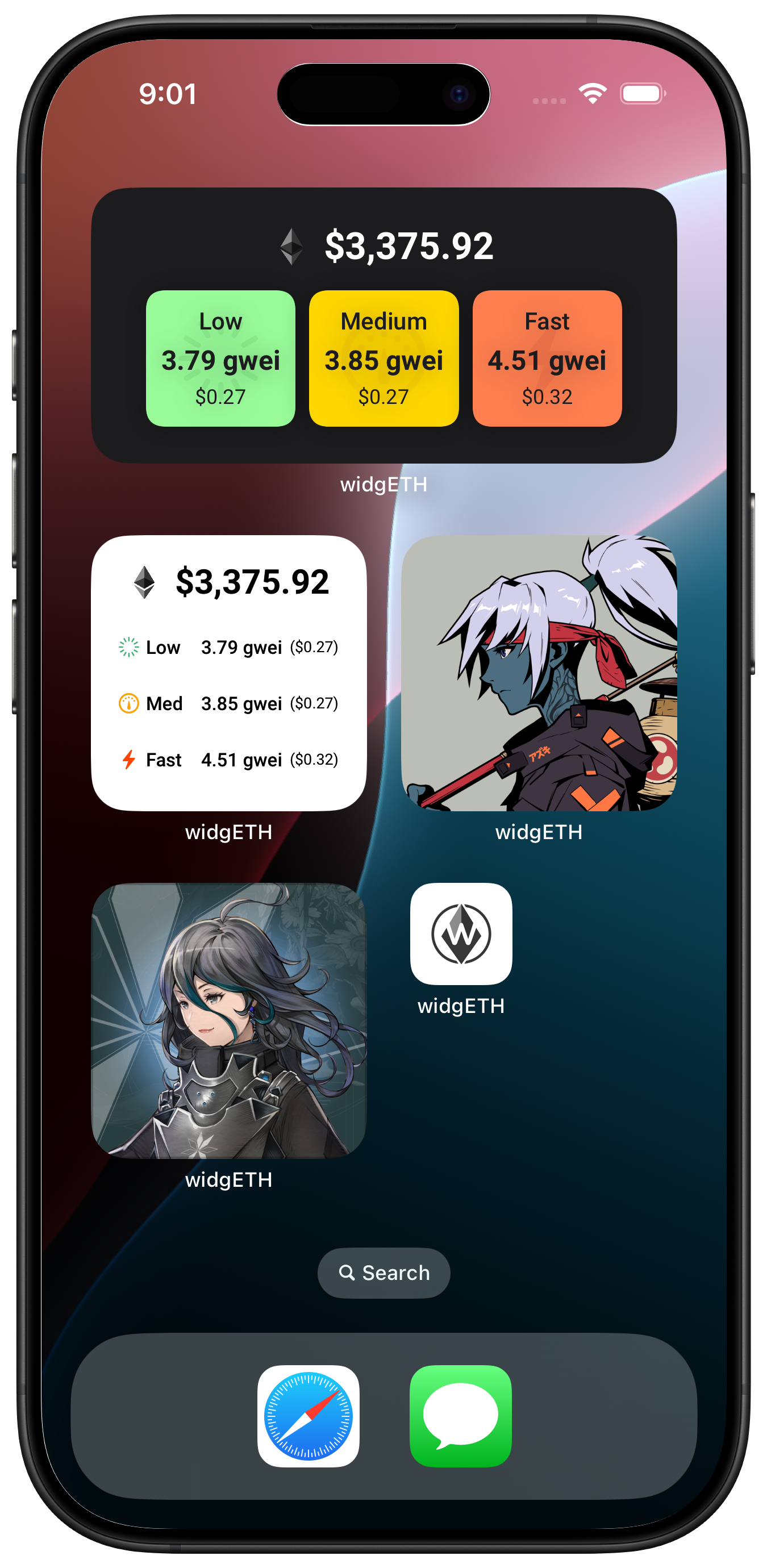 widgETH app preview